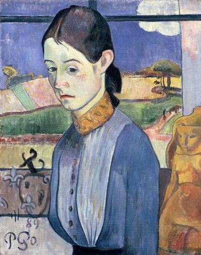 Jonge Bretonse vrouw, 1889 door Paul Gauguin